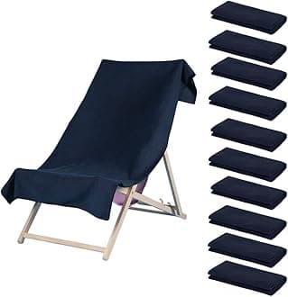 Brentfords Beach Towel Holiday Essentials, Pack of Beach Towels for Adults Quick Dry Towel Swimming Pool Gym Yoga Microfibre Towel Large Sand Free, Navy Blue Set of 10