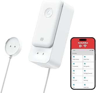 SwitchBot WiFi Water Sensor No Hub Required, Smart Water Leak Detector 100dB Adjustable Alerts & App Alerts, IP67 Waterproof, Wireless Detector for Home with 1m (3.28ft) Sensing Cable, (Support 2.4G)