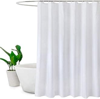 EurCross Extra Long Shower Curtains 180 x 210cm drop/72"x 84",Mildew Resistant Bathroom Curtain Shower Water Repellant,White