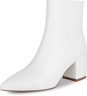 wetkissRhinestone/PU Low Chunky Pointed Toe Ankle Boots for Women with Full Bling Sparkly Crystals Booties for Wedding Party Date Dress