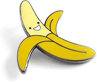 Pinsanity Cute Happy Yellow Banana Enamel Lapel Pin