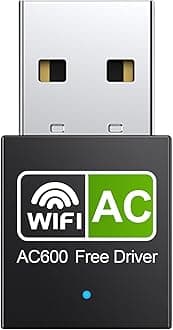 USB WiFi Adapter, 600Mbps Dual Band with 2.4G 5.8G Wireless Adapter, WPA3 Network Security, Mini WiFi AC Wireless Network for Desktop Laptop PC Support Windows 7/8/ 10, Light Black