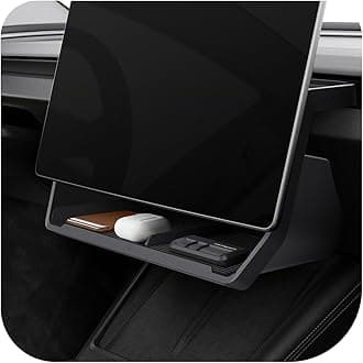 (Upgraded Under Screen Storage Organizer for Tesla Model Y Juniper (Standard, Premium & Performance 2025/2026) and Model 3 Highland (Standard, Premium & Performance 2024/25/26) - Black
