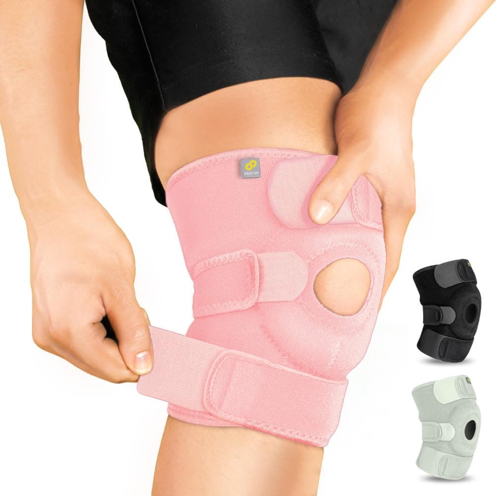 BRACOO Adjustable Compression Knee Support with Patellar Pad for Men & Women – Knee Brace Sleeve for Arthritis, Runner's Knee, Running, Gym, Football, KS10
