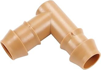 Drip Irrigation Elbow Fittings, 25 Pieces 1/2'' Drip Line Barbed Elbow Connectors for 1/2 Inch Irrigation Tubing 90 Degree Elbow for Garden Drip Sprinkler Systems