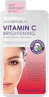 – Skin Republic Vitamin C Brightening Sheet Mask Proven to Brighten and Hydrate After One Use. Made in Korea.