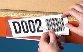 Self-Adhesive Ticket Holder, Identify Locations, Products, Shelving And Racking, Perfect For Office, Store, Garage And Industrial Environment, H. 38Mm X W.100mm - Pack of 1