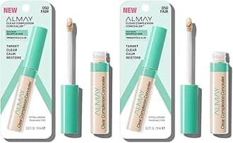 Almay Clear Complexion Acne & Blemish Spot Treatment Concealer Makeup with Salicylic Acid- Lightweight, Full Coverage, Hypoallergenic, Fragrance-Free, for Sensitive Skin, 050 Fair, 0.3 fl oz.