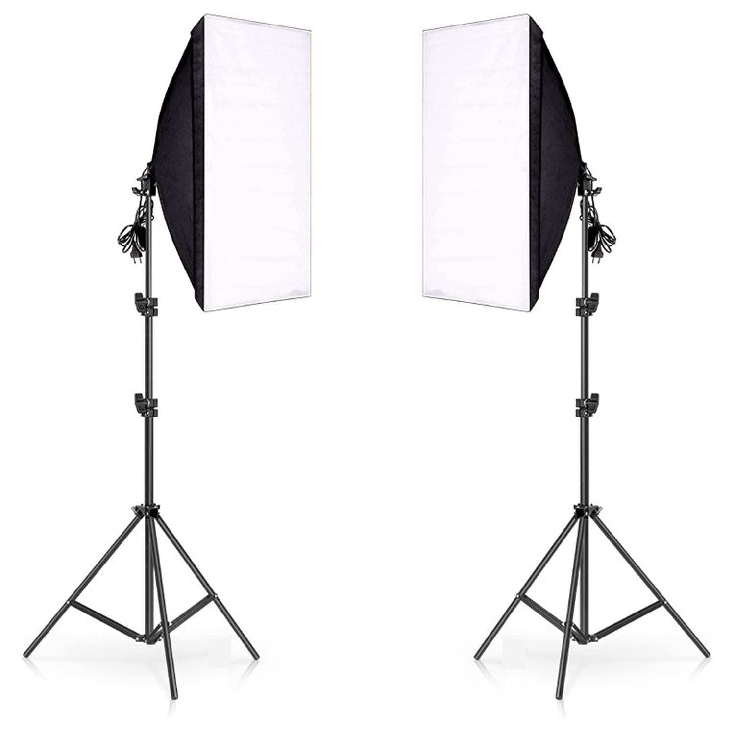 eWINNER Photography Rectangle Continuous SoftBox Lighting Kit 2set 50x70cm Softbox & 2set Light Holder Stand Photo Studio Equipment Set