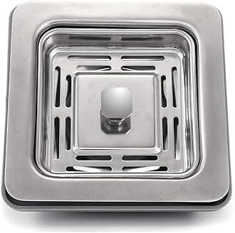 EVANEX Square Silver Coupling Premium Stainless Steel PVC Kitchen Sink Drainer Chrome Finish, Corrosion-Resistant, Durable