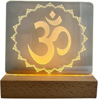 Decorative Om Lamp - LED Hindu Spiritual Table Lamp with 3D Effect, Ambient Light for Meditation, Yoga, and Home Decor