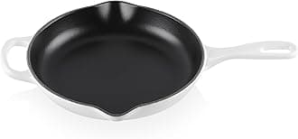 Le Creuset Enameled Cast Iron Signature Iron Handle Skillet, 9" (1-3/8 qt.), White