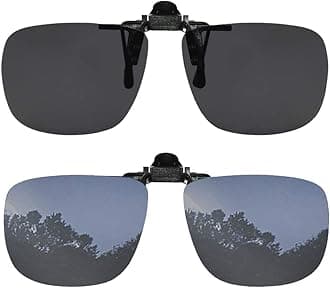 Clip On Sunglasses Flip Up Polarized Sunglasses Clip onto Eyeglasses Over Prescription Glasses Case Included