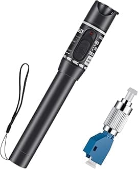 Moocci Fiber Visual Fault Locator 30mW 30KM - VFL Fiber Optic Cable Tester Meter Kit with FC Male to LC Female Adapter - Fiber Optic Tools Source Tester Detector for LC/FC/SC/ST, Network Cable Test
