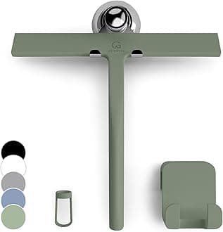 Gütewerk Shower Squeegee for Shower Doors, 23cm Car Window Squeegee Glass Cleaning, Silicone Shower Accessories, Window Cleaner Tool, Hygienic Glass Shower Cleaner Rubber Blade Shower Screen Squeegees