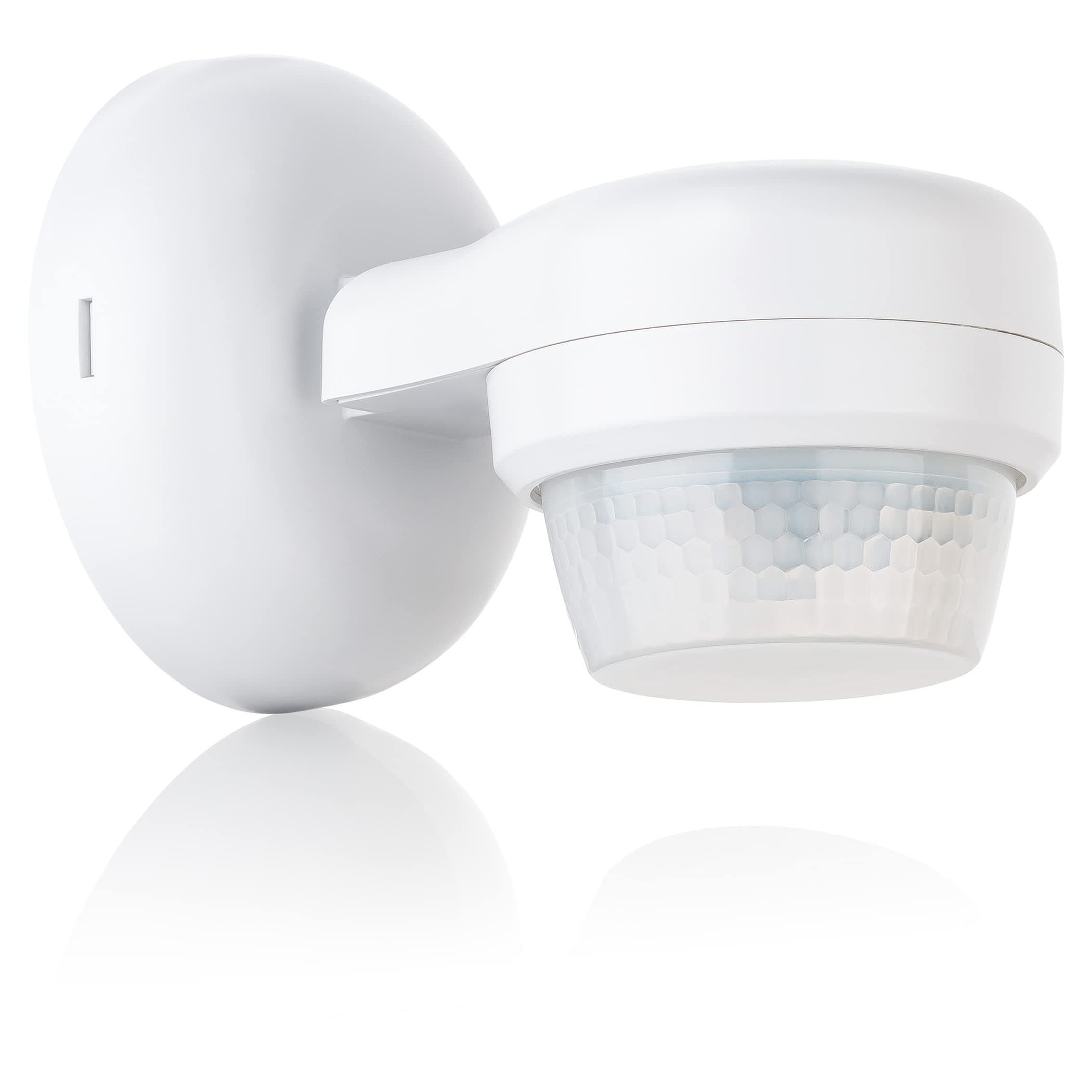 SEBSON® Outdoor Motion Sensor IP65 - Surface-Mounted, LED Suitable for Wall and Ceiling Mounting, IR Motion Sensor Programmable, Sensor Range Max. 24 m / 360°, 3-Wire