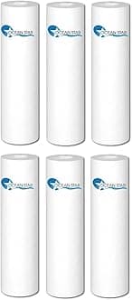 Ocean Star - Spun Filter Candle For Ro Water Purifiers Pack Of- (6), Ensuring Clean, Safe, And Pure Drinking Water, Filter Housing Of All Water Purifier, Pp Spun Cartridge Pre Filter (White)