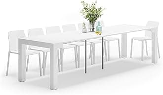 – Mobili Fiver, First, Extendable Console Table, 45(305) x90 cm, High Gloss White, Made In Italy