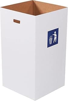 Box USA 50 Gallon 18" L x 18" W x 36" H 10-Pack Cardboard Trash Cans and Recycling Bins, Reusable or Disposable Pop Up Garbage Boxes for Parties, Outdoor Events, Heavy Duty, Waste