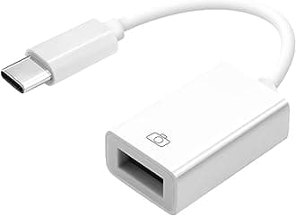 Type-c to USB Adapter, USB-C to USB-A 3.1 Gen1 Female Adapter Cable Converter, 5Gbps High-Speed, for Laptops, Tablets, Phones, USB Flash Drive,Card Reader,MIDI Keyboard, Mouse White