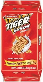 Britannia Tiger Glucose Biscuits Family Pack 21.2oz (600g) - Healthy & Delicious - Kids Breakfast & Tea Time Snacks (Pack of 1)