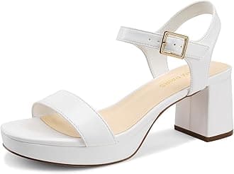 Women's Platform Heels Block Chunky Open Toe Ankle Strap Heel Fashion Wedding Party Dress Sandals Shoes