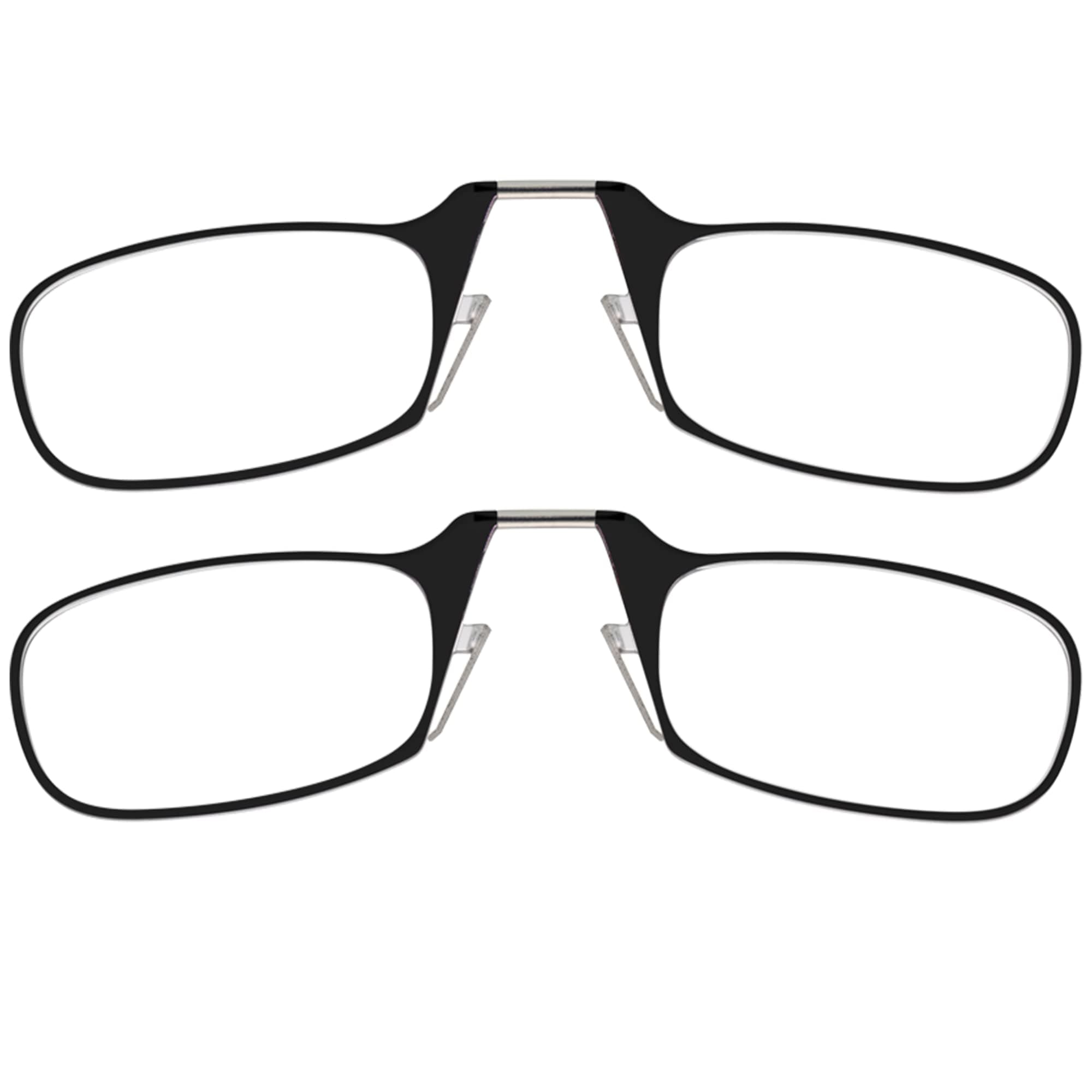 ThinOptics Readers Rectangular Reading Glasses, Black, 44mm + 2.5