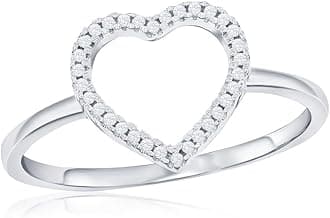 Beaux Bijoux Real Diamond Rings for Women in Sterling Silver - Engagement, Promise Anniversary, Genuine Fine Diamond Rings in Multiple Shapes and Styles