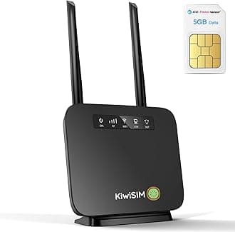 4G LTE WiFi Router with 5GB Data Card, Portable Modem WiFi Router, 300Mbps WiFi, Supports Verizon, AT&T and T-Mobile, 3000mAh Battery, WiFi Mobile Hotspot Router for Home/Office/RV/Camping