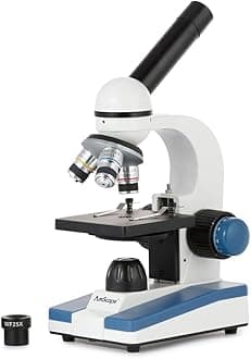 Compound Student Microscope, 40X-1000X, Monocular Head, All Glass Optics, LED, All Metal Framework, Cordless Capable Beginner Microscope - M150C