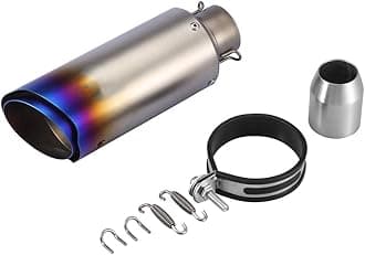 KSTE Motorcycle Exhaust Pipe,Exhaust Muffler,Universal 51mm Motorcycle Oblique Slip-on Exhaust Muffler Rear Pipe Tailpipe for Dirt Bike Street Bike Scooter ATV(#1)
