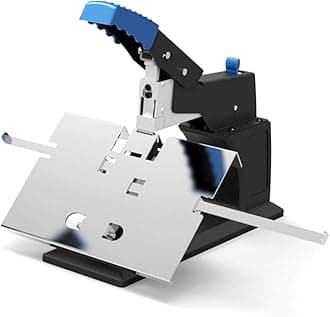 Office Manual Desktop Saddle Stitchers, Saddle Stitching Stapler with External Margin Adjustment Knob, 60 Sheets 2 Seconds Fast Switching, Both Saddle & Flat Rapid Binding Machine for Office