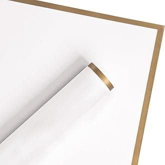 Loveinside 20 Sheets Flower Wrapping Paper - Gold Edge Waterproof Floral Bouquet Wrapping Paper - Florist Supplies Packaging Paper for Birthday, Wedding and DIY Crafts - White