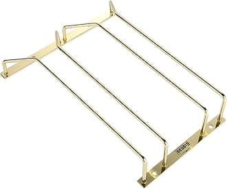 Gold Wine Glass Rack Under Cabinet, 27.5cm, 1-3 Rows, Sturdy Iron