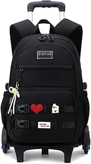 Girls Rolling Backpack Wheeled Backpack for Boys Trolley School Bags Kids Luggage Roller Backpack with 6 Wheels