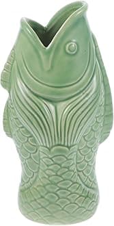 Kichvoe Vintage Decor Tiki Mugs Fish Shaped Cocktail Cups Novelty Hawaiian Themed Bar Glasses Funny Exotic Drinking Tumbler Tropical Tiki Barware Small Vase for Tiki Summer Beach Party Retro Decor