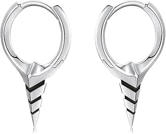 StoryMidir Spike Earrings 925 Sterling Silver Sword Cross Huggie Hoop Earrings Small Dagger Spike Dangle Drop Hoop Earrings Punk Jewelry Earrings for Women Men