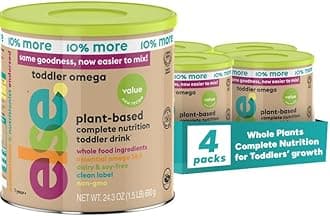 Else Nutrition Toddler Formula Value 12-36 Months w/ Omega 3&6 for Brain Development - Lactose Free, Dairy Free Toddler Nutrition Drink - Plant Based Toddler Protein Powder w/ 20+ Vitamins, 24.3 ounce (VALUE pack of 4))