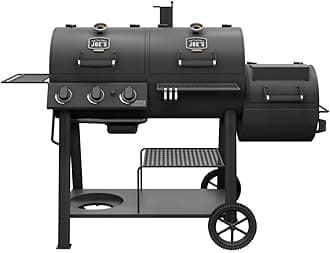 Oklahoma Joe's Canyon Combo Dual Fuel 3-Burner Propane Gas and Charcoal Smoker and Grill with 1031 sq. in. Cooking Area in Black - Grill Smoker Combo