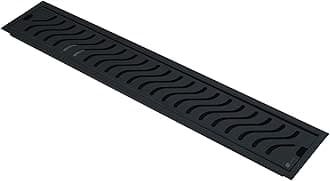 InBath Black Lineare 12”x4” SS Shower Drain Channel/Bathroom Floor Drain with Collar|Stainless Steel 304 Grade| Matte Black (Side Hole)