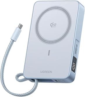 MagFlow for MagSafe Power Bank Qi2 25W Wireless Fast Charging 10000mAh Magnetic Portable Charger with Built-in Cable PD 30W Battery Pack Compatible with iPhone Air/17/16/15/14/13/12 Series