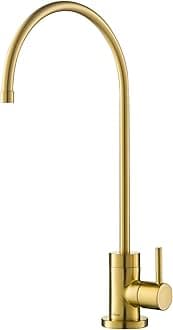 Purita 100% Lead-Free Kitchen Water Filter Faucet in Brushed Brass, FF-100BB