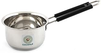 Coconut Stainless Steel - Multipurpose Sauce Pan | Ideal for Heating Milk, Making Tea & Coffee | Heavy Gauge, Capsulated Base & Bakelite Handle | Induction Base | Must Have Kitchen Essential | 500ml
