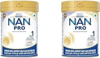 NAN PRO Stage 1 Infant Formula Milk powder for babies (Up to 6 months) - with Probiotic | 400g | Tin with Smartlid (Pack of 2)