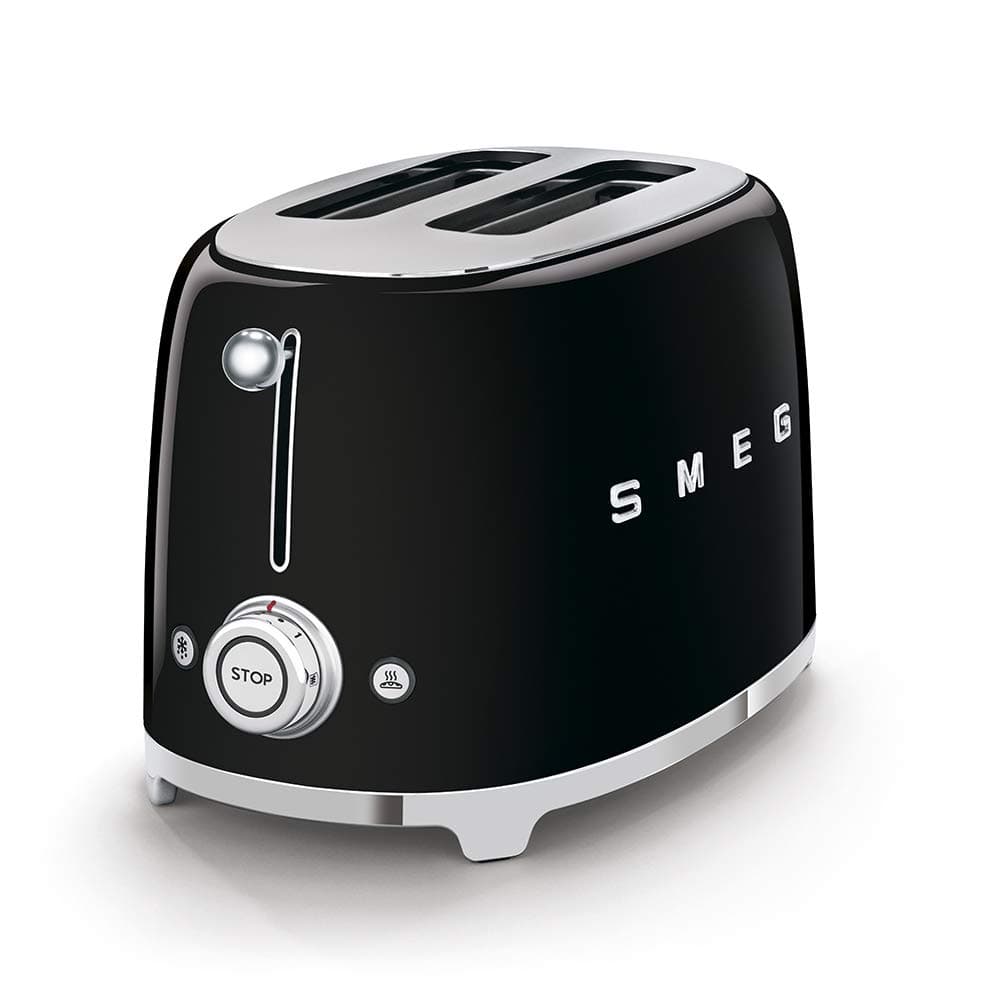 2 Slice Toaster with 6 Presets and Defrost Function and Removable Crumb Tray (Black)