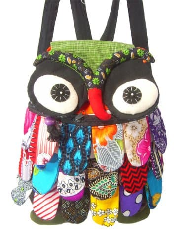New Thai Handmade Adorable Patchwork Owl Back Pack Bag Full Color 5