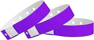 100 WristCo Purple Plastic Wristbands for Events – Extended Wear, Secure Snap Prevents Reuse – Premium-Grade Bracelets for Hospital & Medical ID, Party & VIP Identification