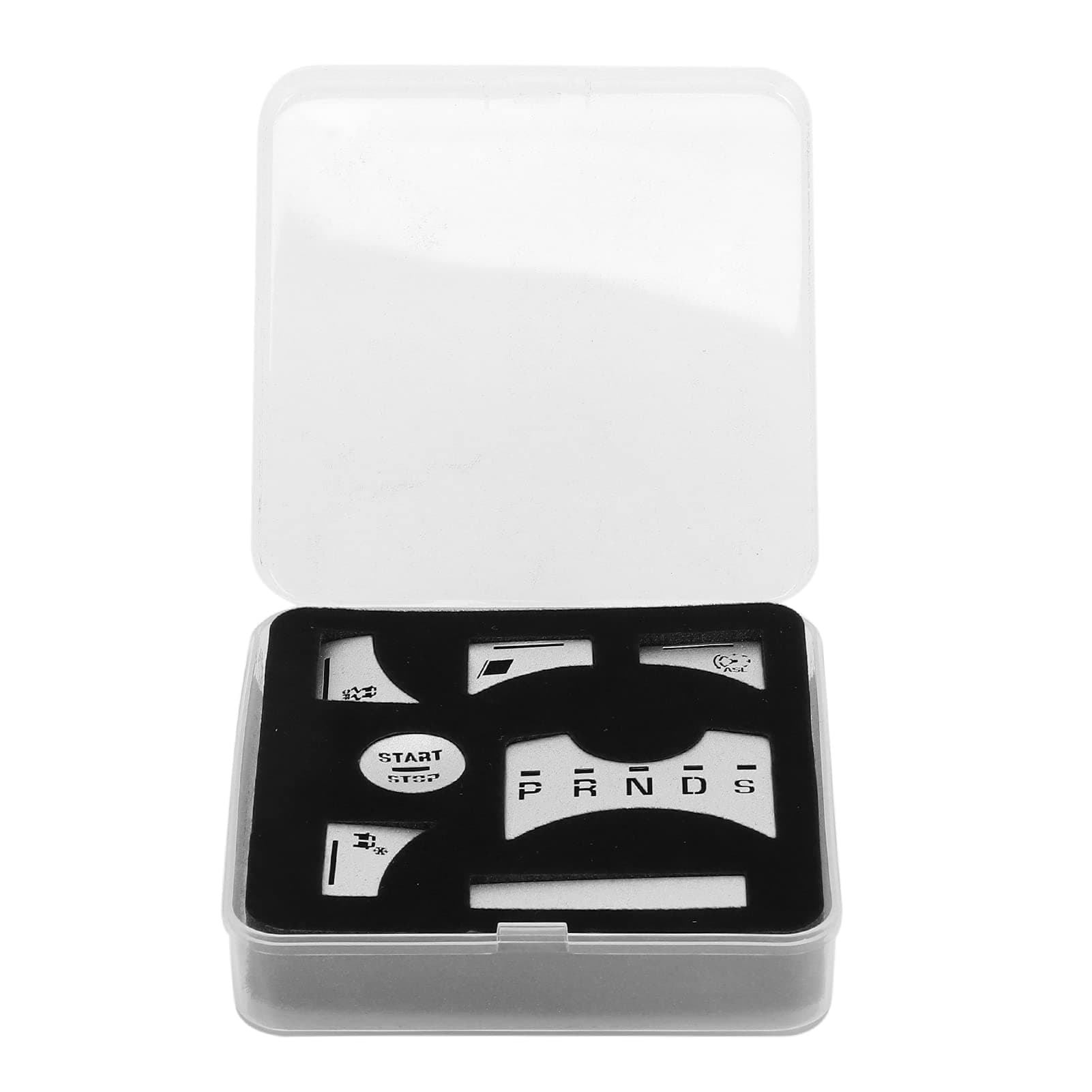 Gear Shift Panel Button Cap, 7pcs Car Central Control Gear Shift Panel Button Sticker Aluminium Alloy Replacement Silver for XF 2012‑2015