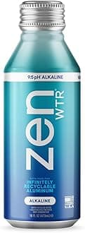 ZEN WTR Ultra-Pure, Vapor Distilled Water, 16 OZ (Pack of 12) Bottled Water, 9 pH Alkaline Water with Electrolytes for a crisp, refreshing taste in an infinitely recyclable aluminum bottle.