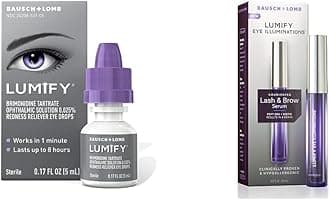 Redness Reliever Eye Drops 0.17 Fl Oz (5 mL) with Eye Illuminations Nourishing Lash & Brow Serum
